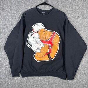 Bobby Fresh Sweatshirt Mens XL Black Jordan Sneaker Shoe Fetish Graphic Pullover